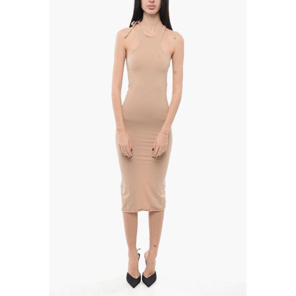 Midi Fitted Sheath Dress with Back Slit